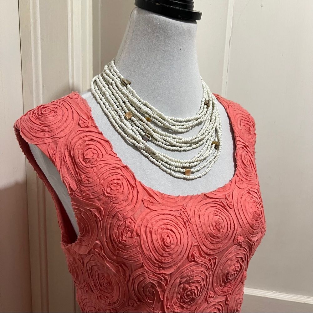 Pretty Adrianna Papell Coral Shift Dress for Spring 2025! Women's Size 8
